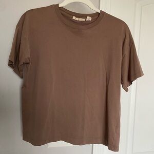 Christian Siriano Brown Short Sleeve Tee